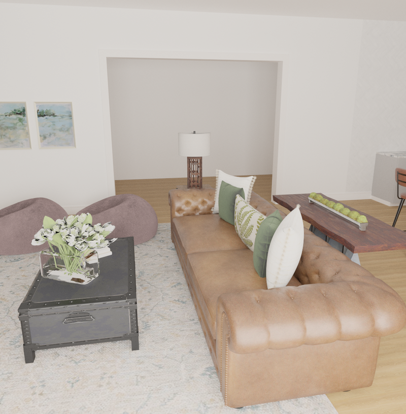 Industrial Living Room Design by Havenly Interior Designer Danielle