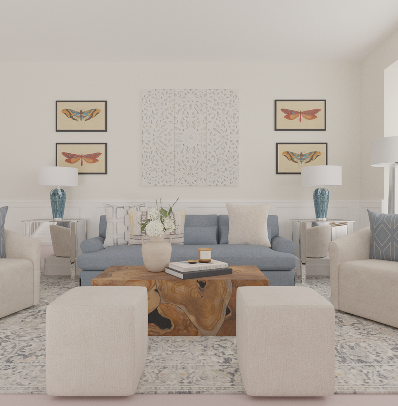 Contemporary, Eclectic, Glam Living Room Design by Havenly Interior Designer Maura