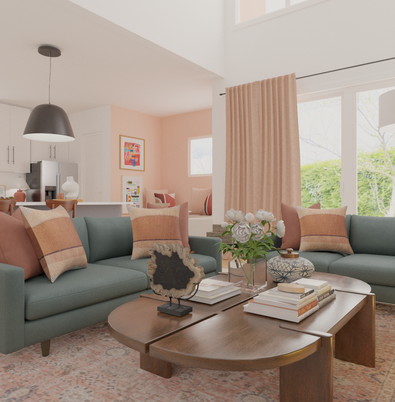 Midcentury Modern, Scandinavian Living Room Design by Havenly Interior Designer Florencia