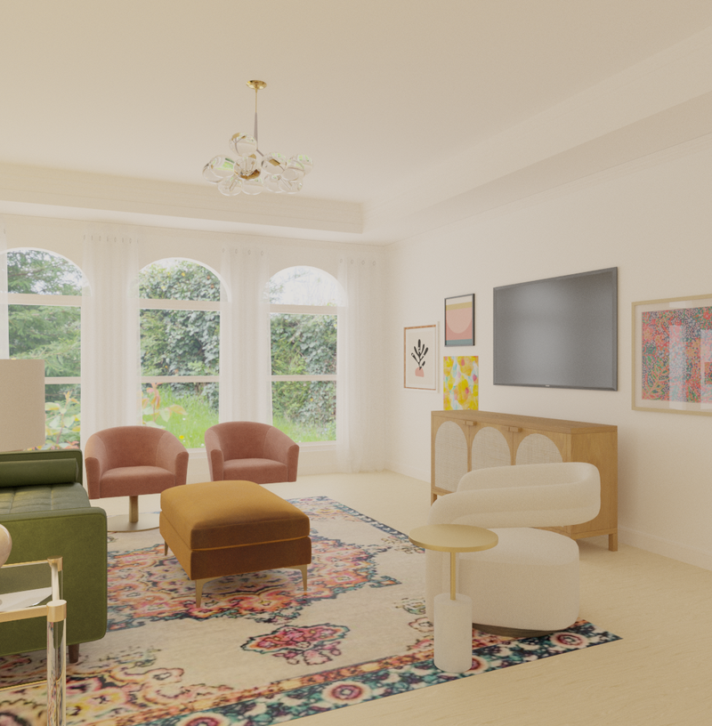 Eclectic, Artful Eclectic Living Room Design by Havenly Interior Designer Danielle