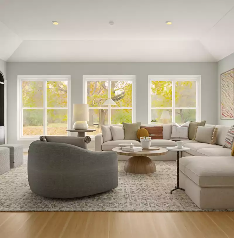 Modern, Classic, Traditional, Farmhouse Living Room Design by Havenly Interior Designer Philippa