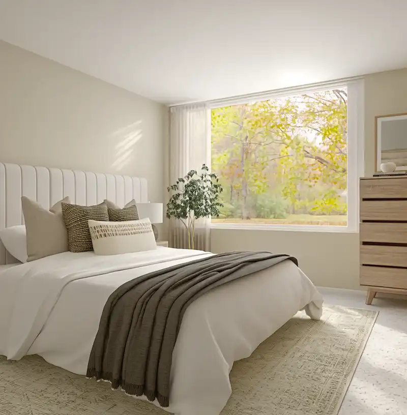Transitional, Organic Modern, Warm Transitional Bedroom Design by Havenly Interior Designer Tara