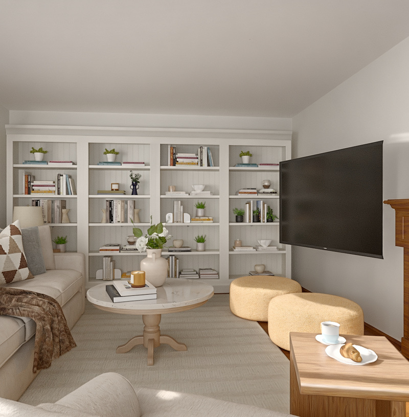 Transitional Reading Room Design by Havenly Interior Designer Florencia