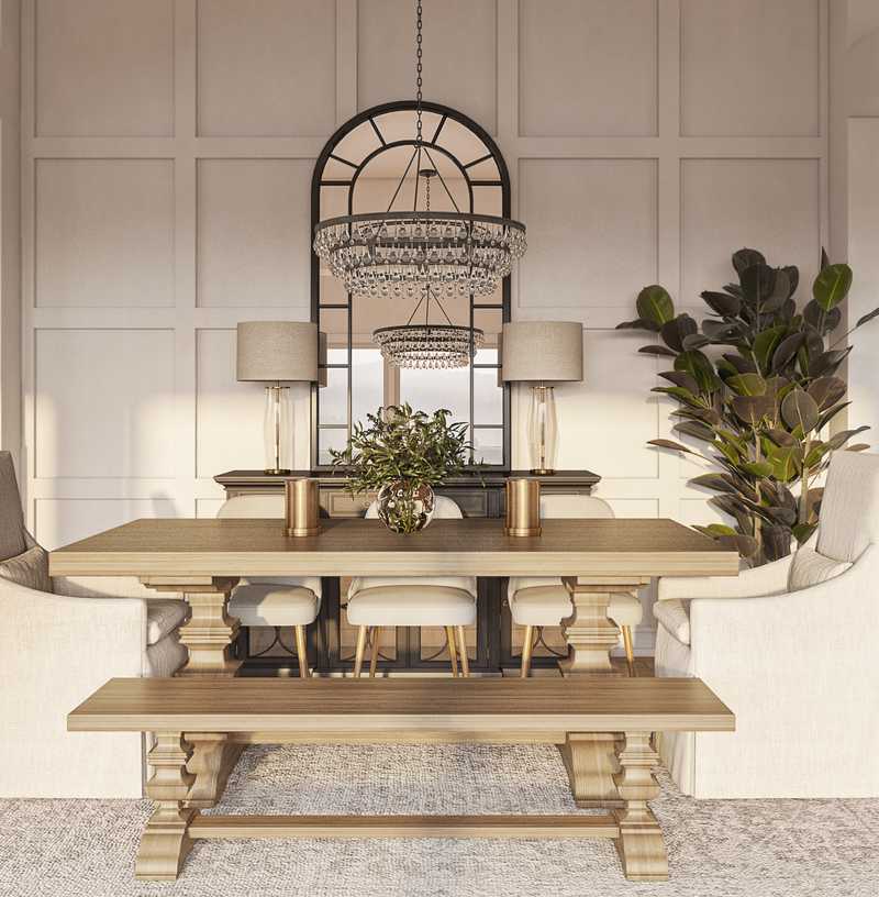 Classic, Coastal, Glam, Farmhouse, Minimal, Scandinavian Dining Room Design by Havenly Interior Designer Amanda
