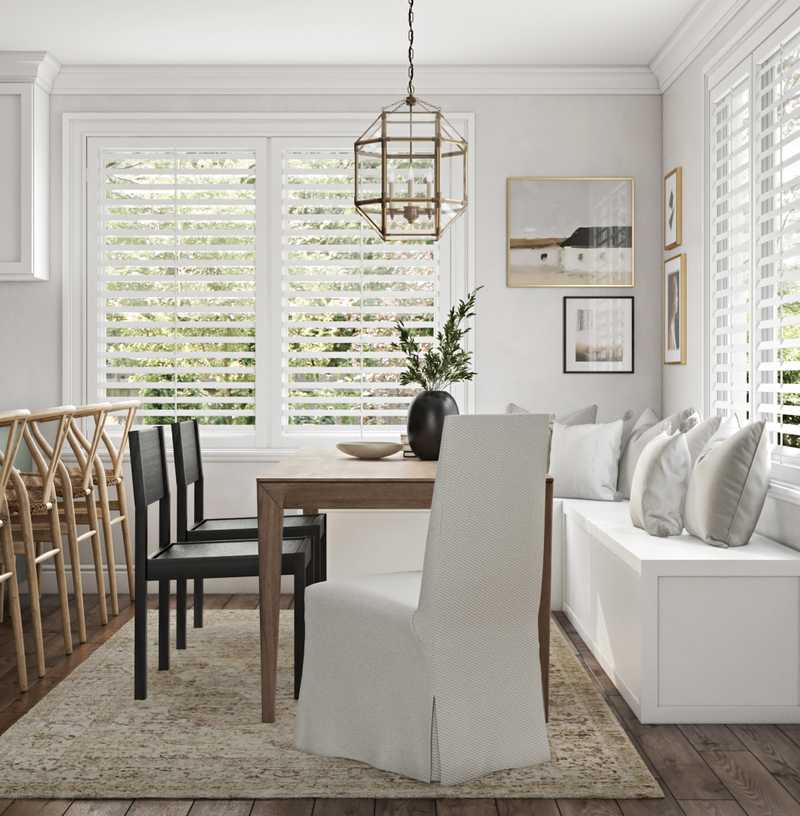 Bohemian, Coastal, Scandinavian Dining Room Design by Havenly Interior Designer Brea