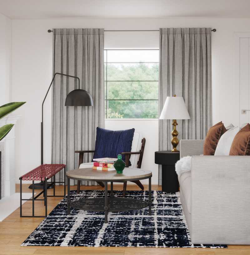 Modern, Industrial, Farmhouse, Midcentury Modern Living Room Design by Havenly Interior Designer Karen