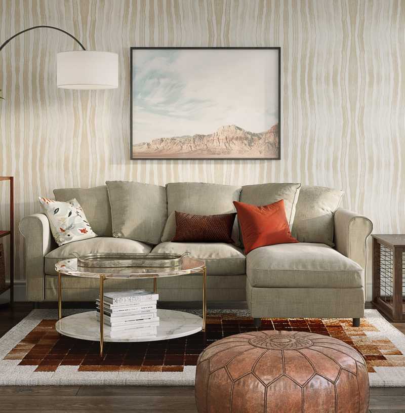 Modern, Eclectic, Bohemian, Global, Southwest Inspired, Midcentury Modern Living Room Design by Havenly Interior Designer Michelle