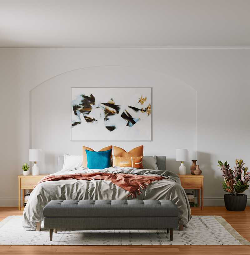 Bohemian, Midcentury Modern, Scandinavian Bedroom Design by Havenly Interior Designer Abril