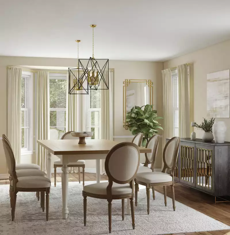 Contemporary, Modern, Transitional Dining Room Design by Havenly Interior Designer Stephanie