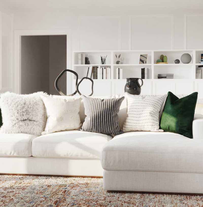 Contemporary, Transitional, Midcentury Modern, Minimal Living Room Design by Havenly Interior Designer Ghianella
