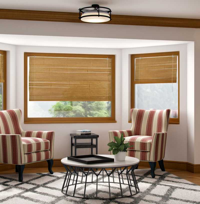 Bohemian, Midcentury Modern Living Room Design by Havenly Interior Designer Kaylee