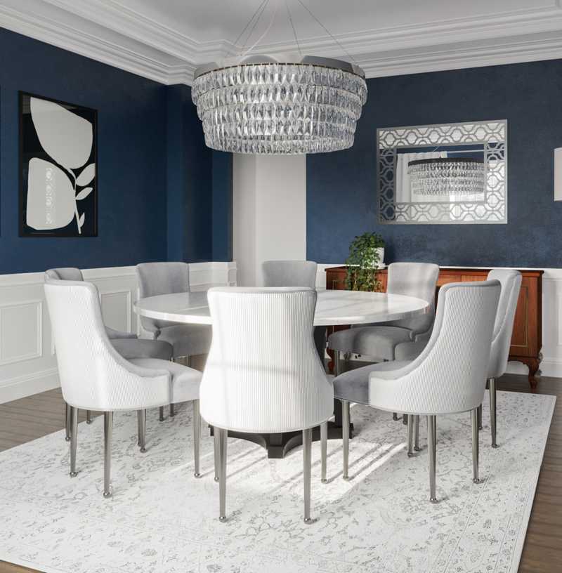 Modern, Glam, Traditional Dining Room Design by Havenly Interior Designer Jessica