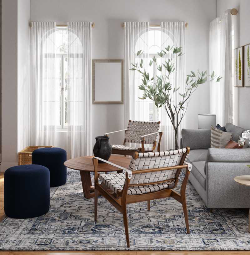 Modern, Bohemian, Industrial Living Room Design by Havenly Interior Designer Delia
