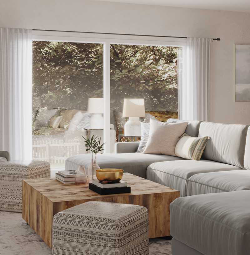 Coastal, Farmhouse Living Room Design by Havenly Interior Designer Anna