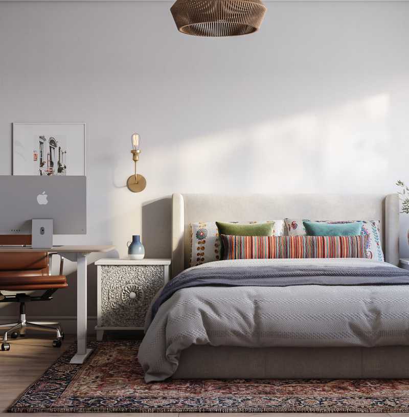 Global, Midcentury Modern Bedroom Design by Havenly Interior Designer Priscila