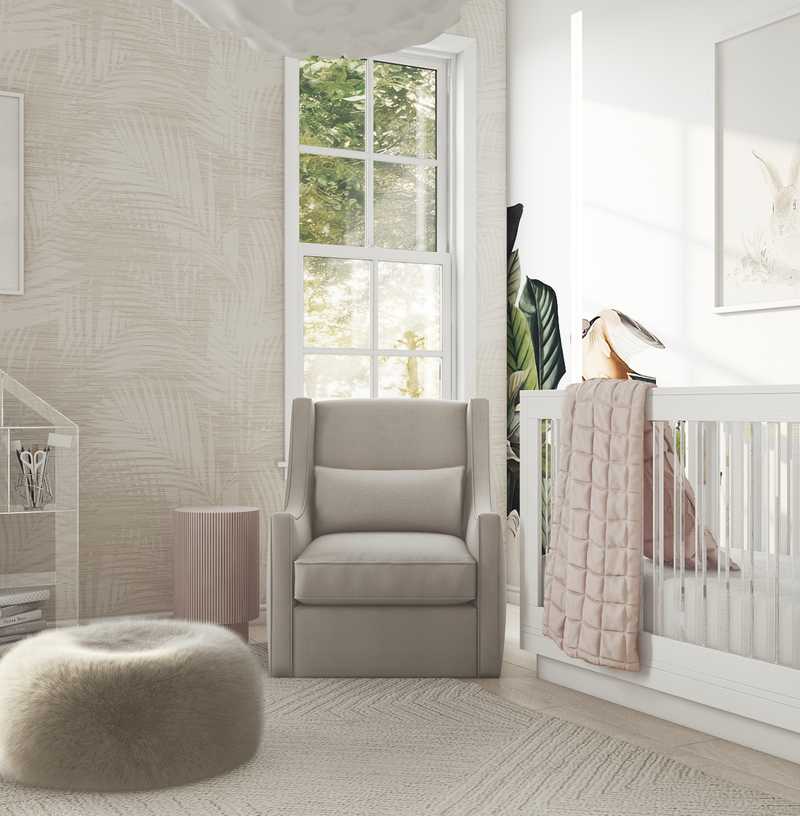Modern, Bohemian, Coastal, Minimal Nursery Design by Havenly Interior Designer Courtney