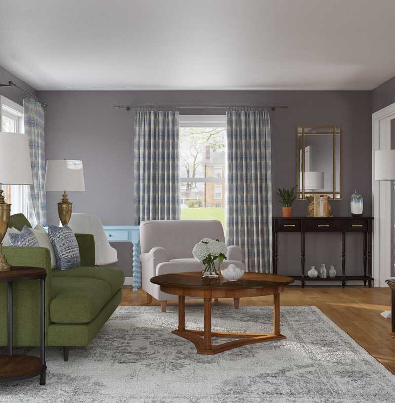 Classic, Eclectic, Traditional, Transitional, Country Living Room Design by Havenly Interior Designer Karen