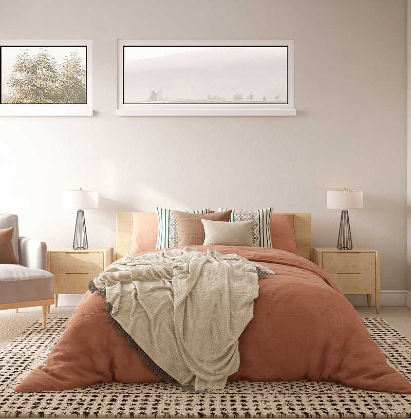 Bohemian, Midcentury Modern Bedroom Design by Havenly Interior Designer Abril
