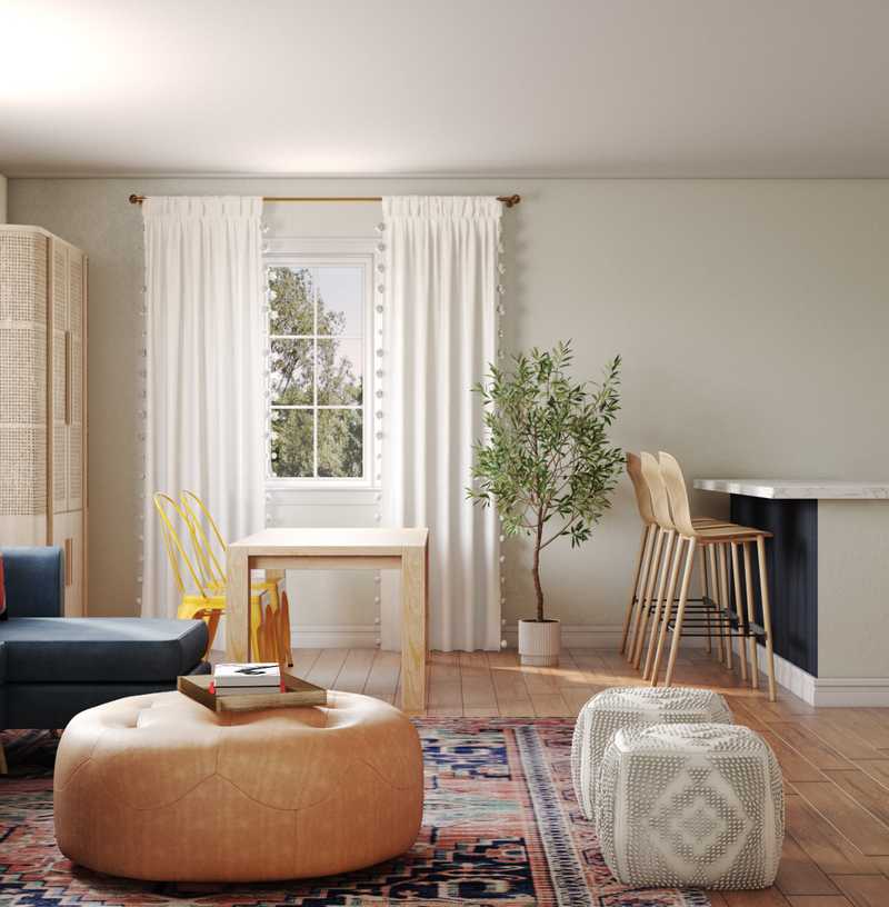 Bohemian, Midcentury Modern Living Room Design by Havenly Interior Designer Gabrielle