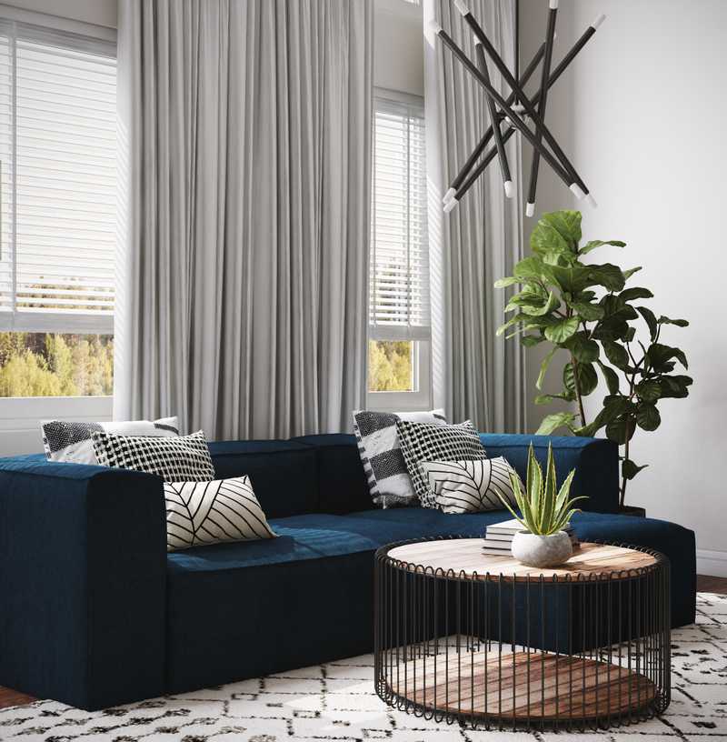 Modern, Industrial, Midcentury Modern, Scandinavian Living Room Design by Havenly Interior Designer Carly