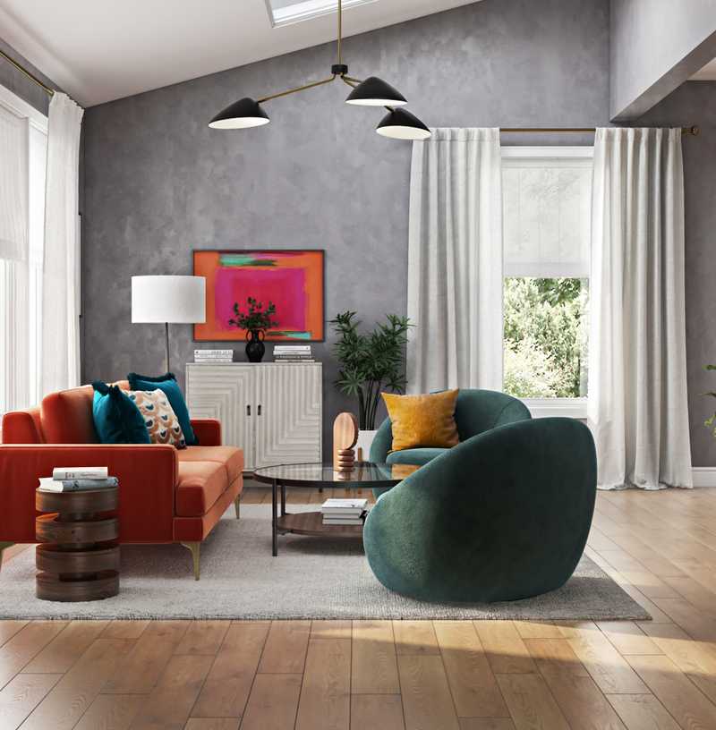 Eclectic, Midcentury Modern Living Room Design by Havenly Interior Designer Freddi