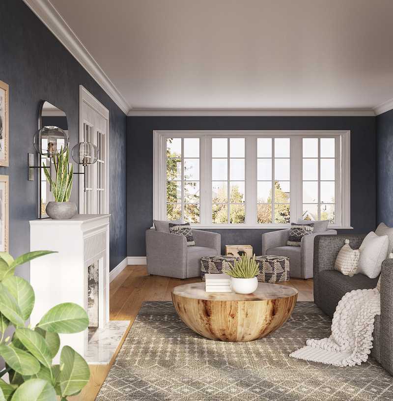 Bohemian, Midcentury Modern Living Room Design by Havenly Interior Designer Carly
