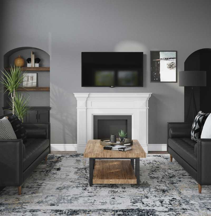 Industrial Living Room Design by Havenly Interior Designer Priscila