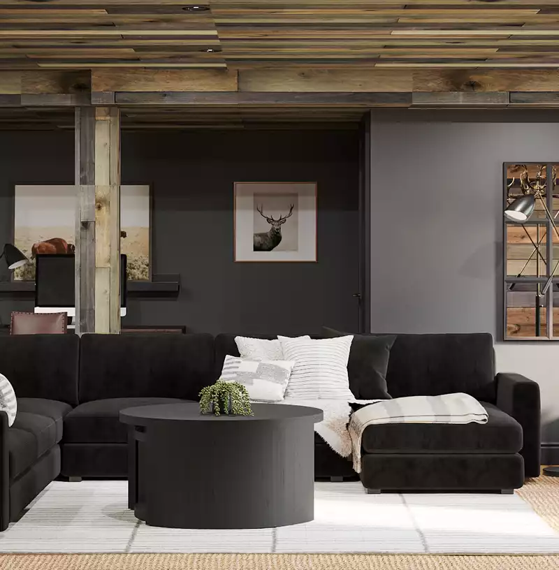 Contemporary, Industrial, Farmhouse, Rustic Living Room Design by Havenly Interior Designer Melisa