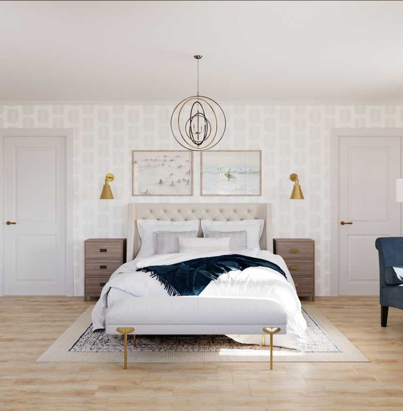 Eclectic, Glam, Transitional, Classic Contemporary Bedroom Design by Havenly Interior Designer Megan