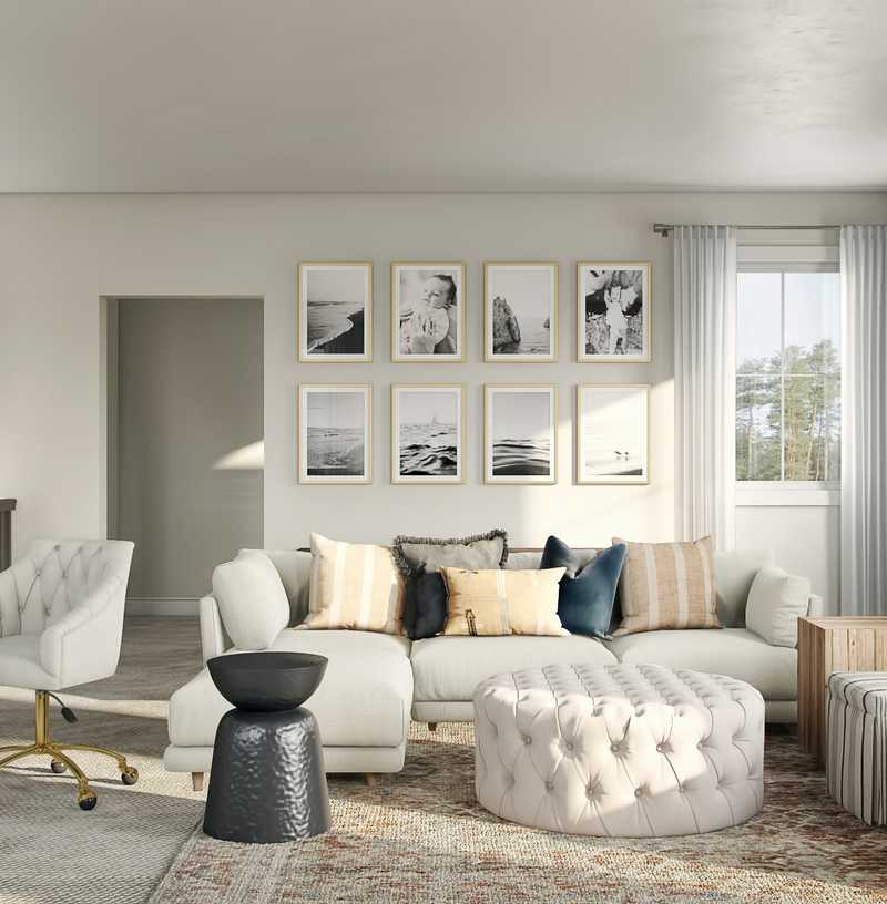 Eclectic, Bohemian, Midcentury Modern Living Room Design by Havenly Interior Designer Ghianella