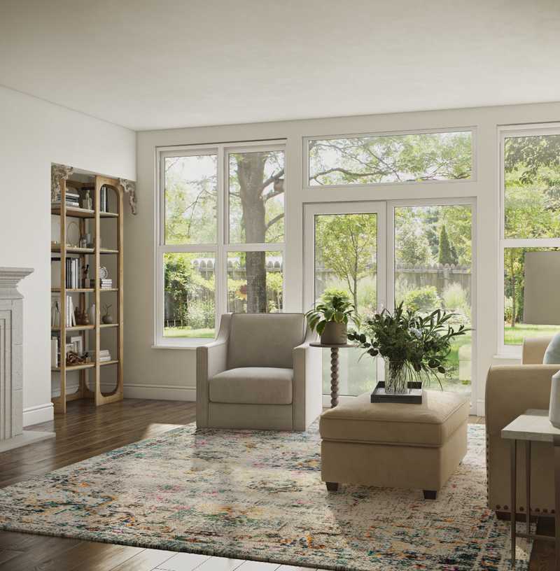 Modern, Bohemian, Farmhouse Living Room Design by Havenly Interior Designer Kate