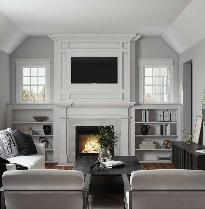 Modern, Glam, Transitional, Minimal Living Room Design by Havenly Interior Designer Victoria