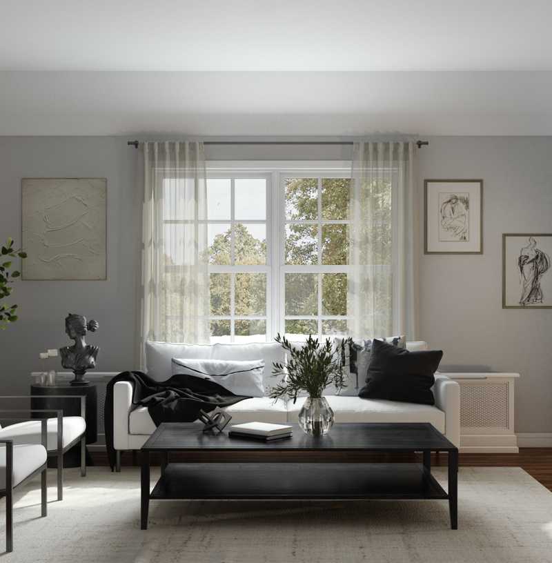 Modern, Glam, Transitional, Minimal Living Room Design by Havenly Interior Designer Victoria