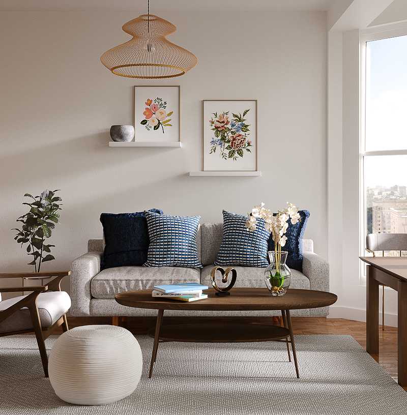Modern, Midcentury Modern Living Room Design by Havenly Interior Designer Stephanie
