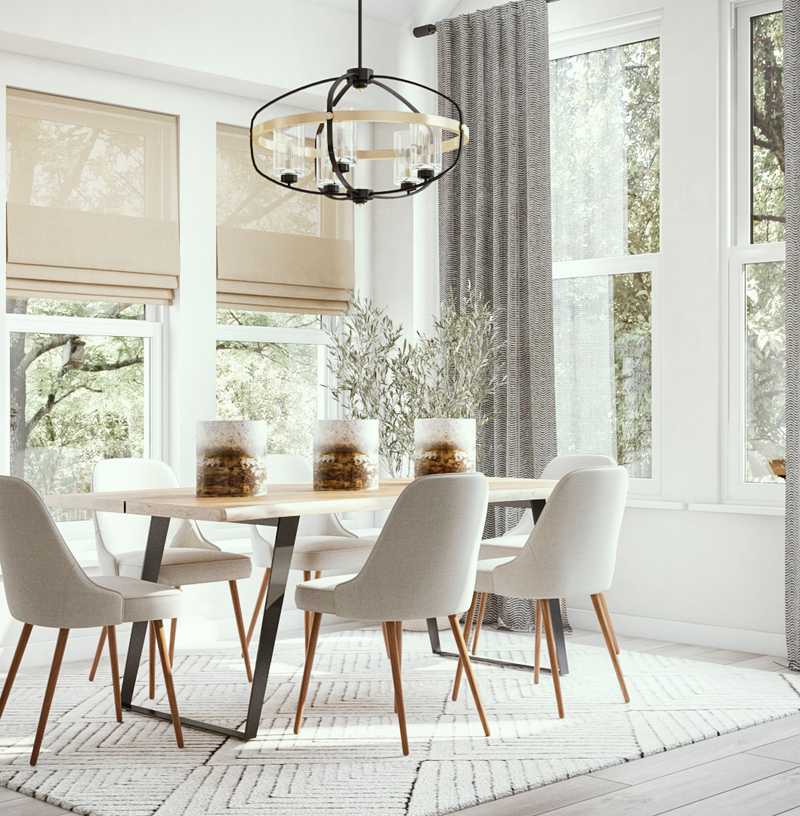 Bohemian, Midcentury Modern Dining Room Design by Havenly Interior Designer Jennifer