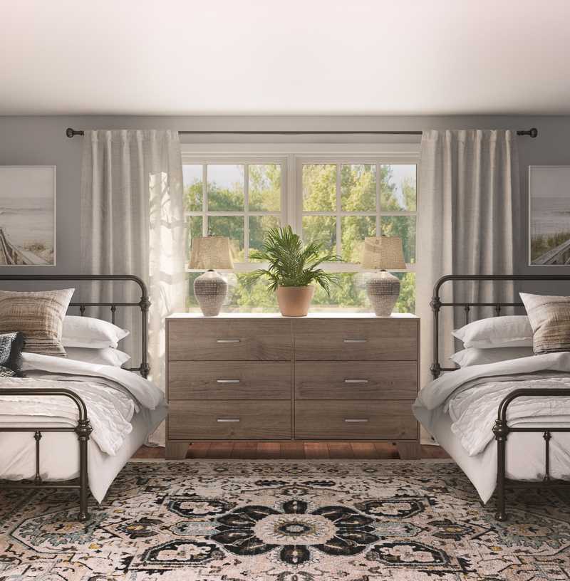 Coastal, Farmhouse Bedroom Design by Havenly Interior Designer Emily