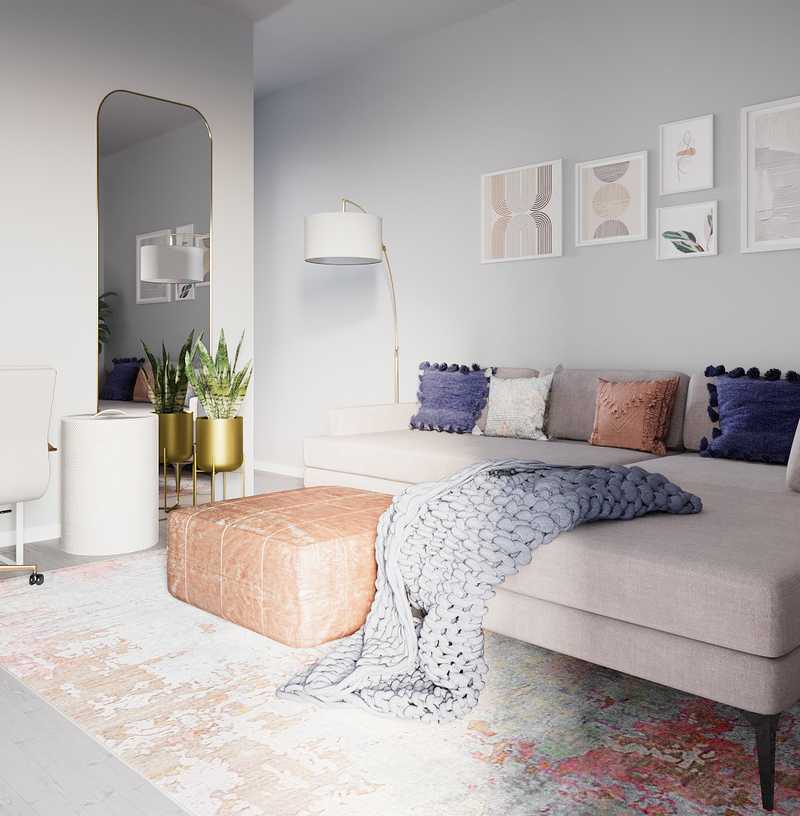 Modern, Eclectic, Bohemian, Southwest Inspired, Scandinavian Living Room Design by Havenly Interior Designer Ellis