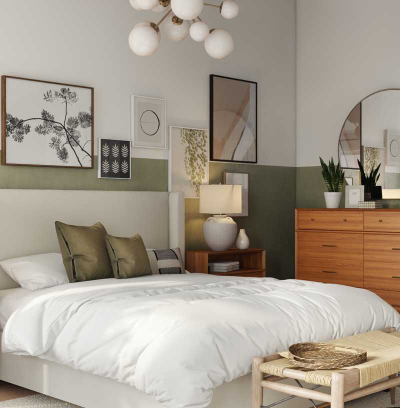 Contemporary, Modern, Eclectic, Bohemian, Midcentury Modern Bedroom Design by Havenly Interior Designer Elle