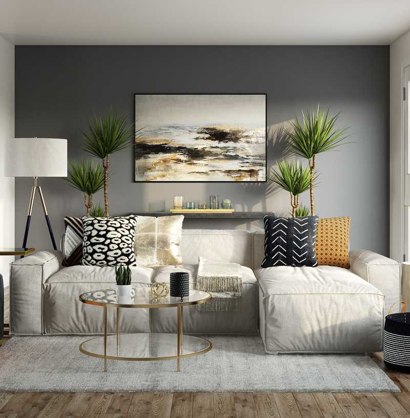 Modern, Bohemian, Glam Living Room Design by Havenly Interior Designer Lora
