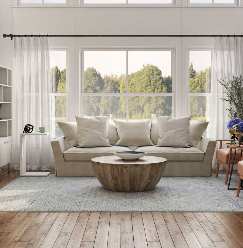 Contemporary, Bohemian, Farmhouse Living Room Design by Havenly Interior Designer Rameen
