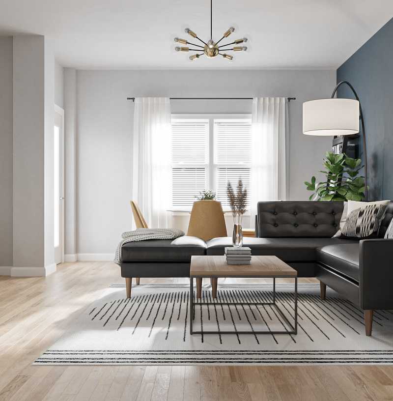 Modern, Industrial, Midcentury Modern Living Room Design by Havenly Interior Designer Freddi