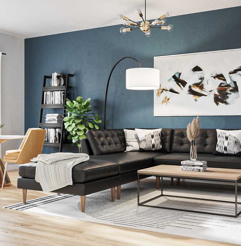 Modern, Industrial, Midcentury Modern Living Room Design by Havenly Interior Designer Freddi