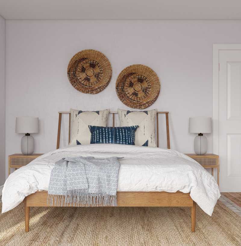 Bohemian, Coastal, Midcentury Modern Office Design by Havenly Interior Designer Christina