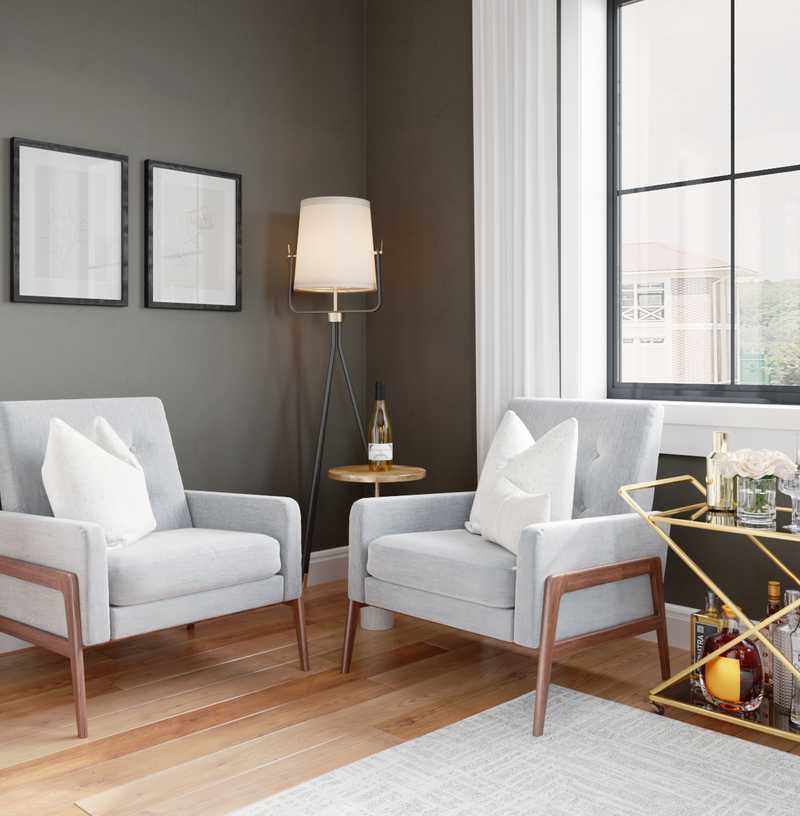 Contemporary, Glam, Industrial, Midcentury Modern Office Design by Havenly Interior Designer Amanda