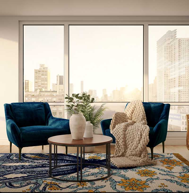 Eclectic, Bohemian, Midcentury Modern Living Room Design by Havenly Interior Designer Veridiana