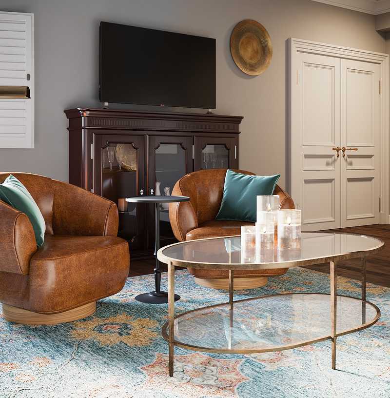 Classic, Traditional, Transitional, Library, Vintage Living Room Design by Havenly Interior Designer Karen