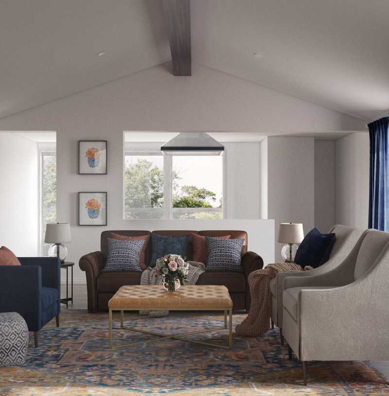 Contemporary, Bohemian, Transitional Living Room Design by Havenly Interior Designer Jonica