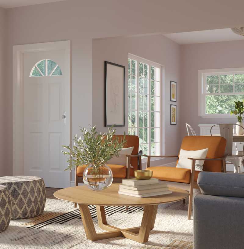 Contemporary, Midcentury Modern Living Room Design by Havenly Interior Designer Maria