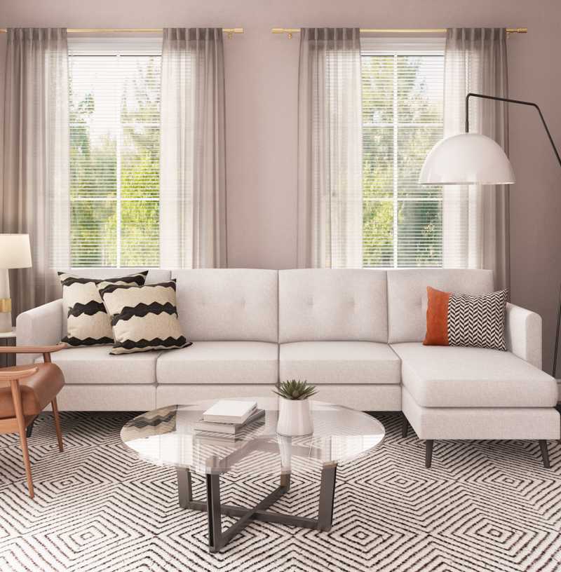 Contemporary, Modern, Eclectic, Bohemian Living Room Design by Havenly Interior Designer Xiaoxiao