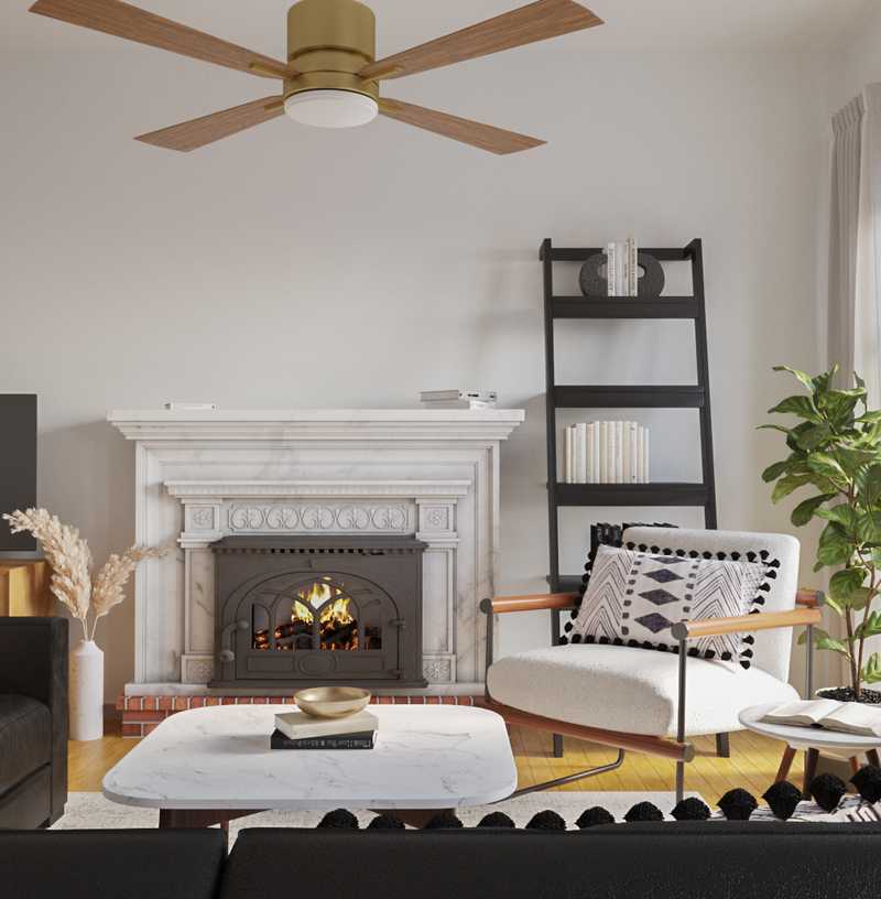 Contemporary, Midcentury Modern Living Room Design by Havenly Interior Designer Freddi